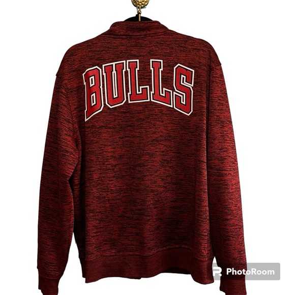 Chicago Bulls Official NBA Full Zip-Up Track Jacket Red Black Size XL - Picture 2 of 8